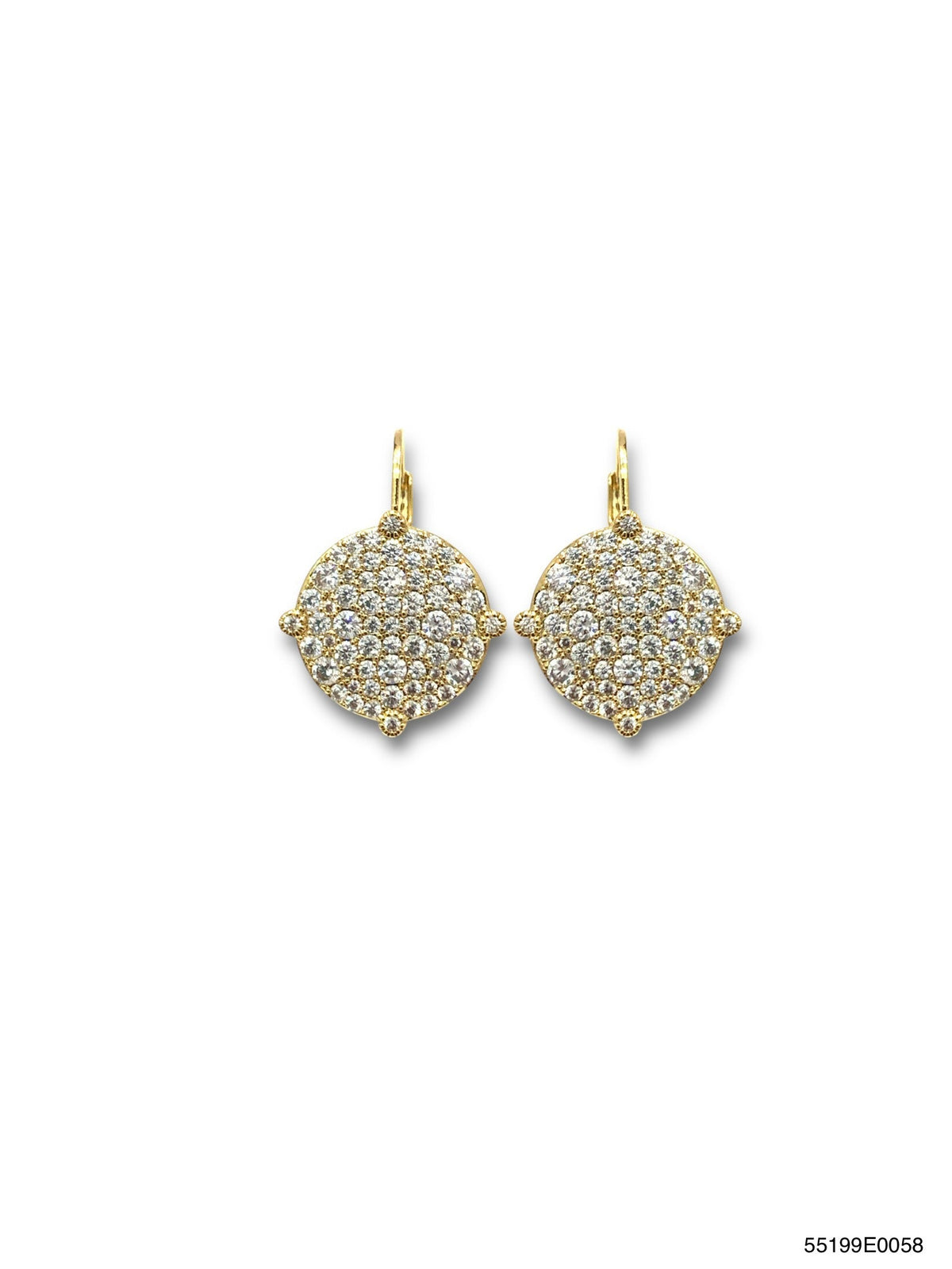 Gold-finished Marie drop earrings with lever back hooks