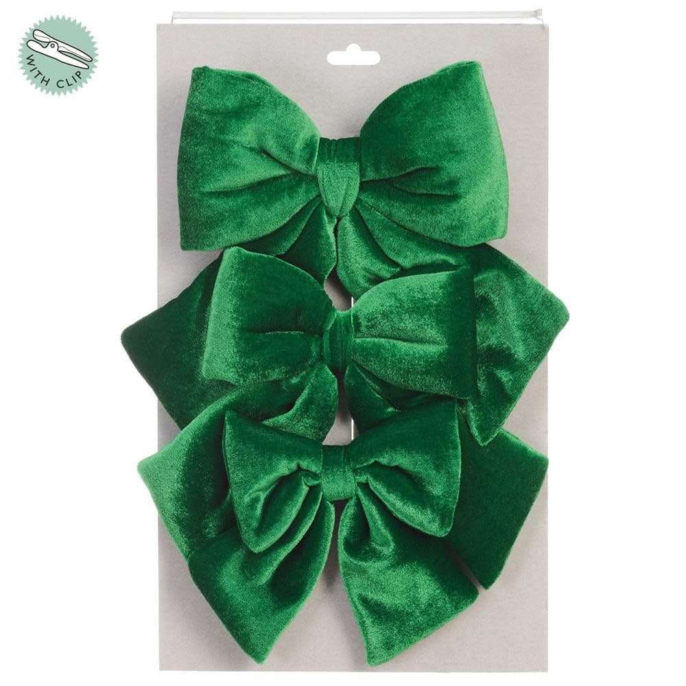 Set of velvet bow clips in rich burgundy with gold accents