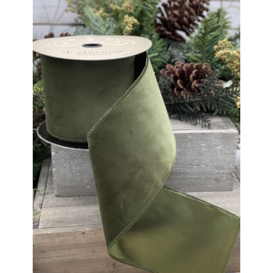 2.5” x 10yds Velvet Taffeta Back Ribbon