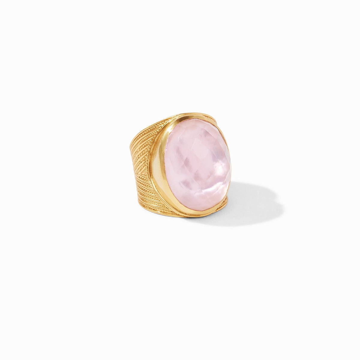 Verona Statement Ring in iridescent rose with adjustable band