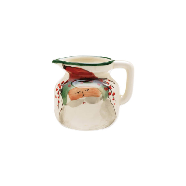 Old St. Nick hand-painted ceramic creamer featuring a Santa Claus design with a red hat.