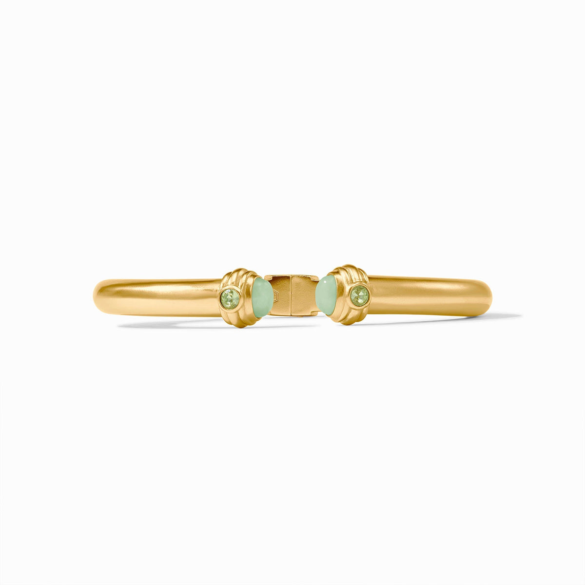 Portofino Demi Cuff in jade with 24K gold plating and cubic zirconia accents.