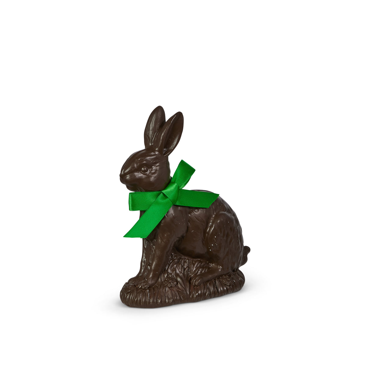 Brown stone powder chocolate bunny figurine measuring 7 inches tall with a classic silhouette.
