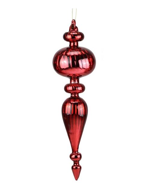 Mercury glass finial with dark rich tones in a classic ornamental silhouette.