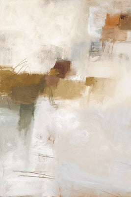 40 x 60 Lost I artwork by Fern Cassidy featuring an abstract brush gel finish in a neutral palette.