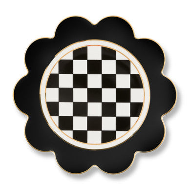 Black Petal porcelain dinner plate with an 11-inch diameter featuring a subtle petal pattern.