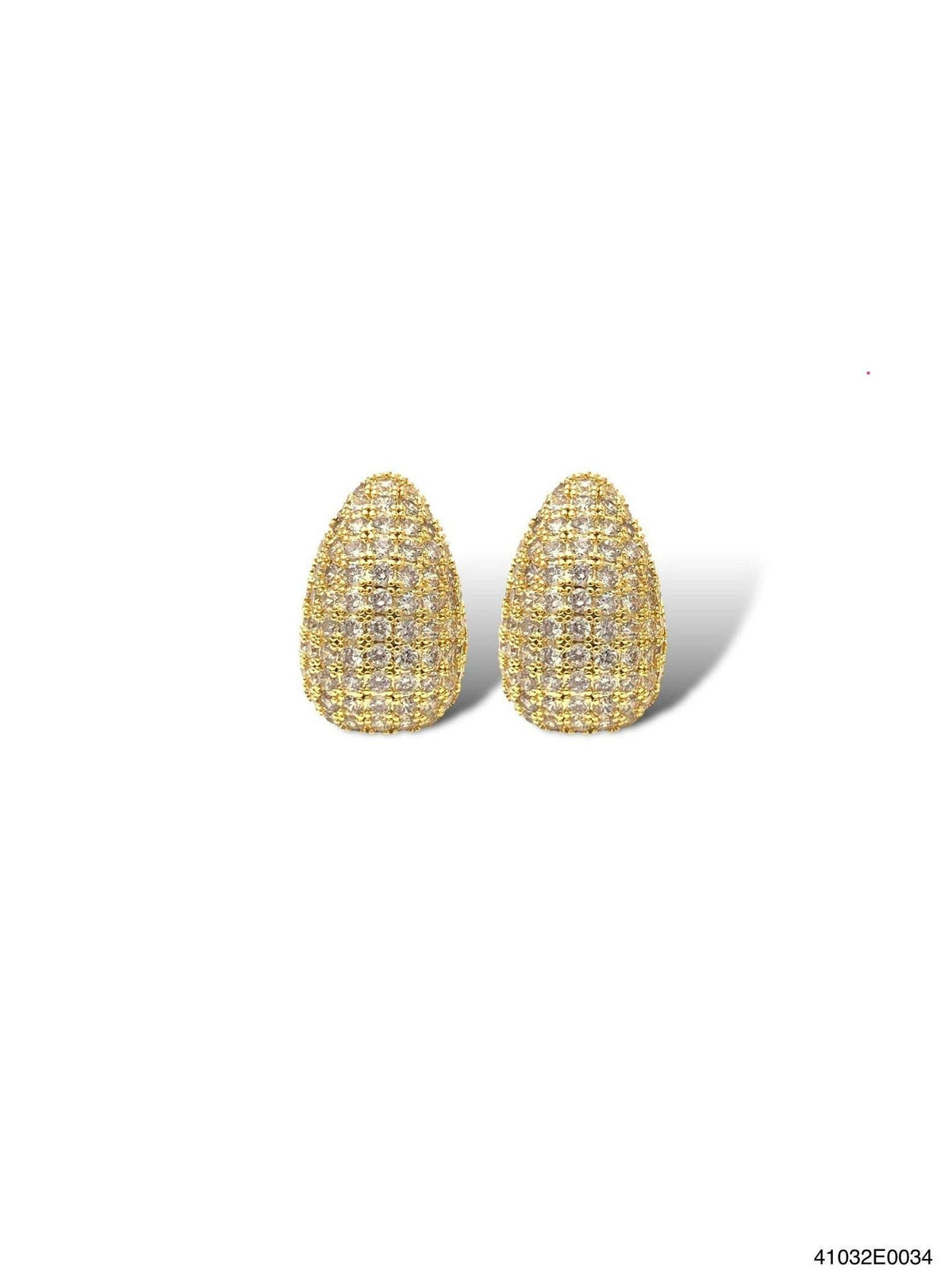 Silver Victoria teardrop earrings with clear cubic zirconia stones on pierced posts.