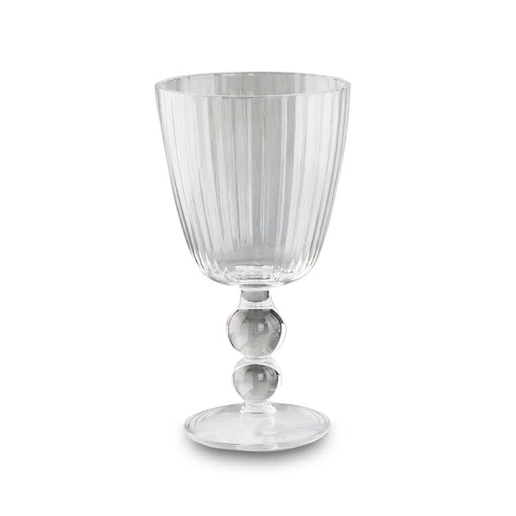 Clear acrylic all-purpose glass with light-catching rippling texture