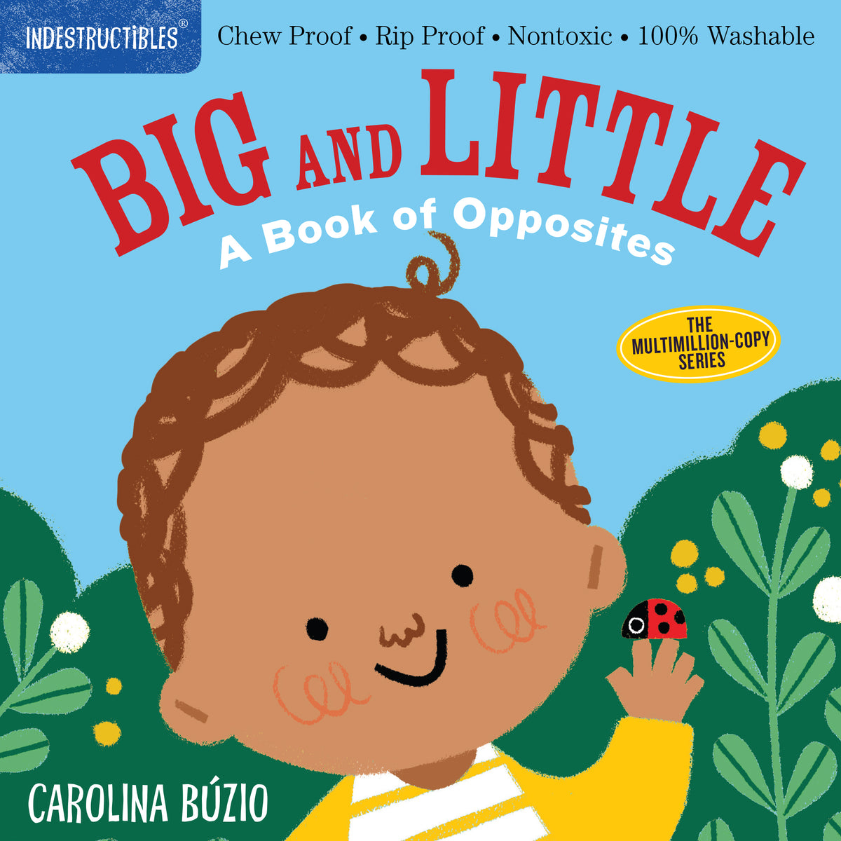 Indestructible book with bright illustrations on a durable waterproof cover designed for babies.