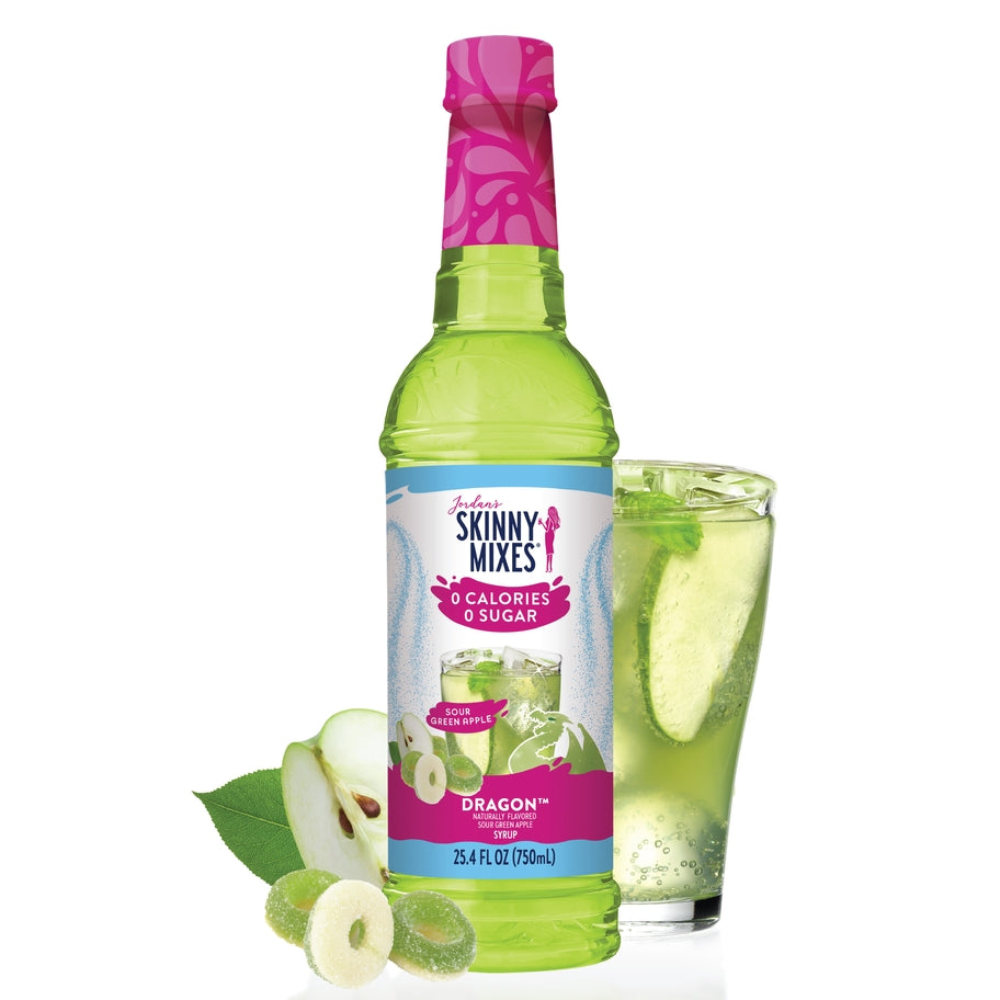 Bottle of sugar-free vanilla almond beverage with clear liquid.