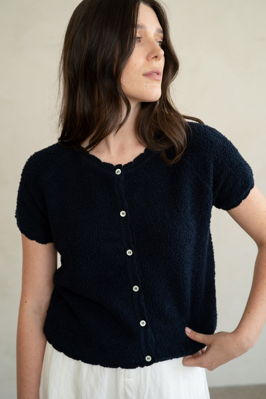 Amelia Soft Form Textured Knit Cardigan
