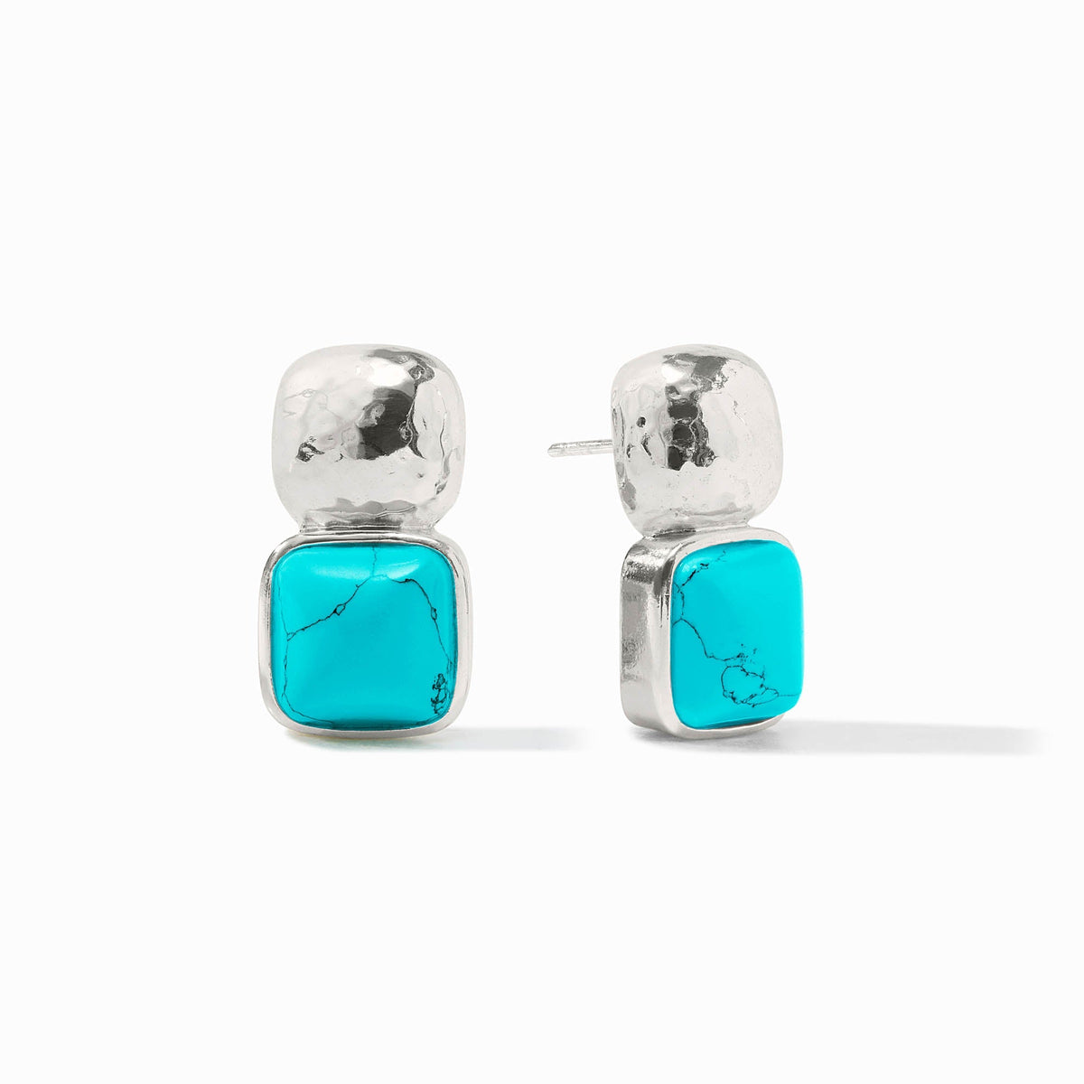 Julie Vos Catalina silver plated earring with imported glass stone