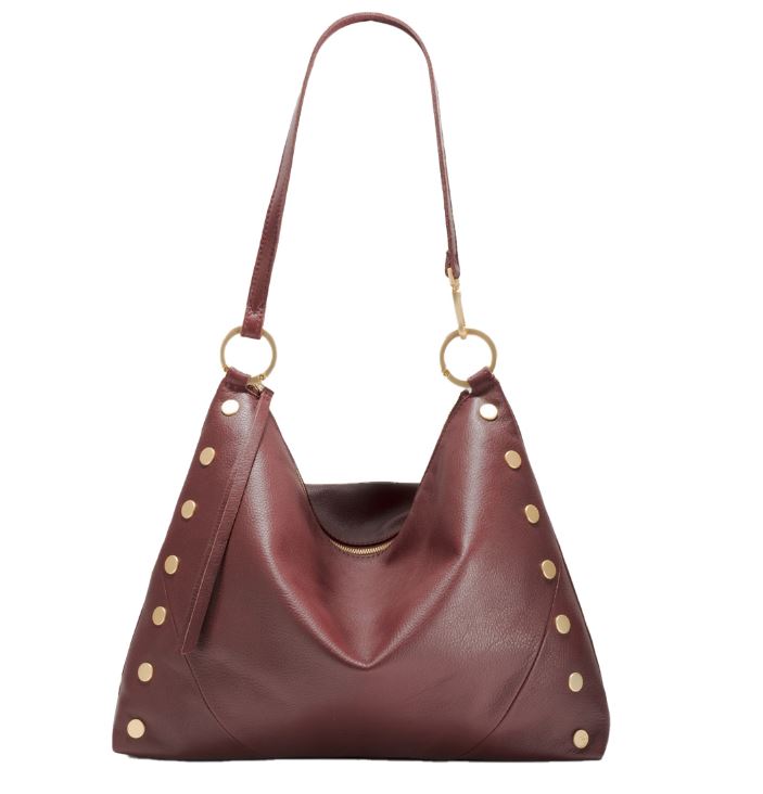 Kyle Lrg leather shoulder bag with red zipper pocket reveal