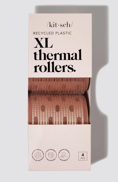 Kitsch XL Thermal Rollers 4pc set in a light pink box made from recycled plastic.