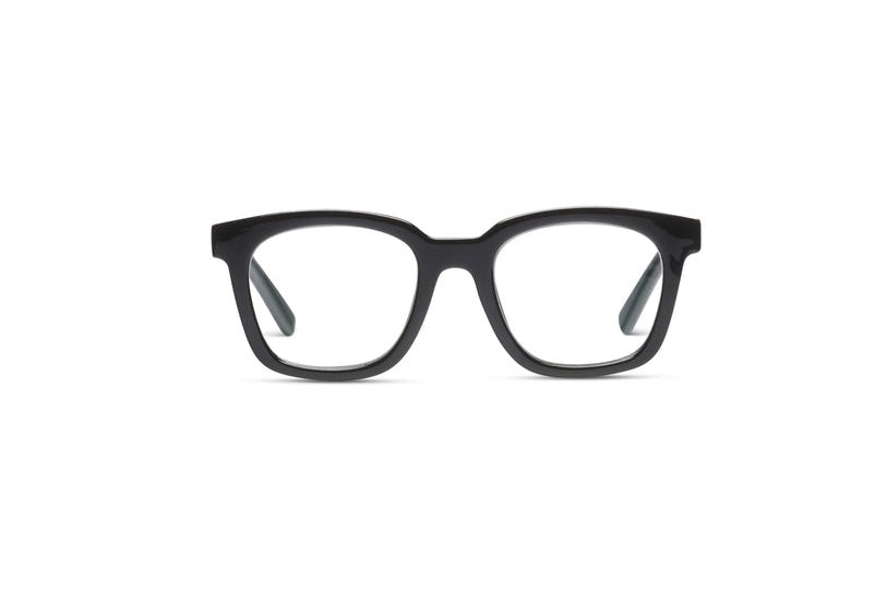 To the Max Progressives polycarbonate eyeglasses with blue light focus lenses and spring hinges in a sleek silhouette.