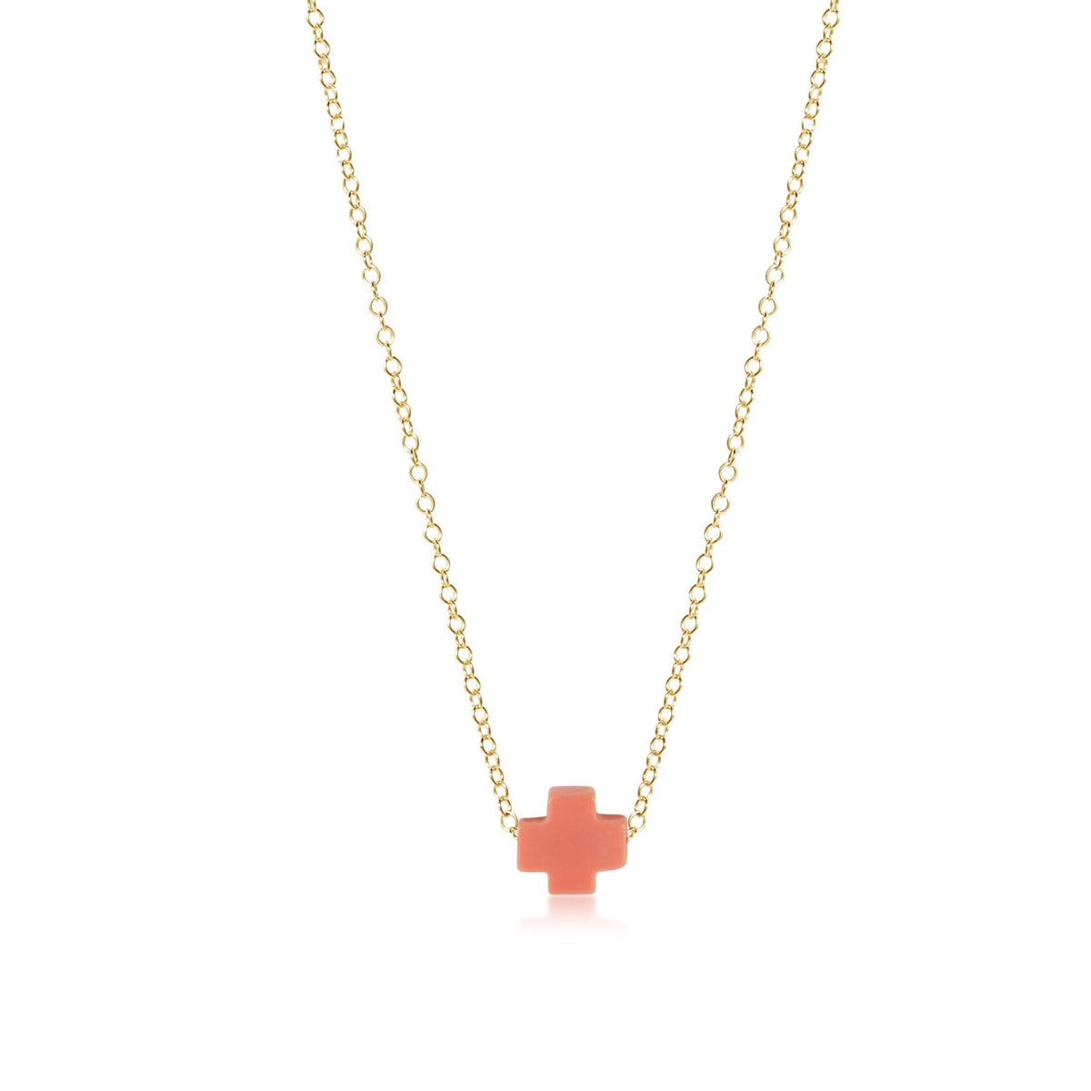 Gold-filled 16-inch chain necklace featuring a signature cross pendant.