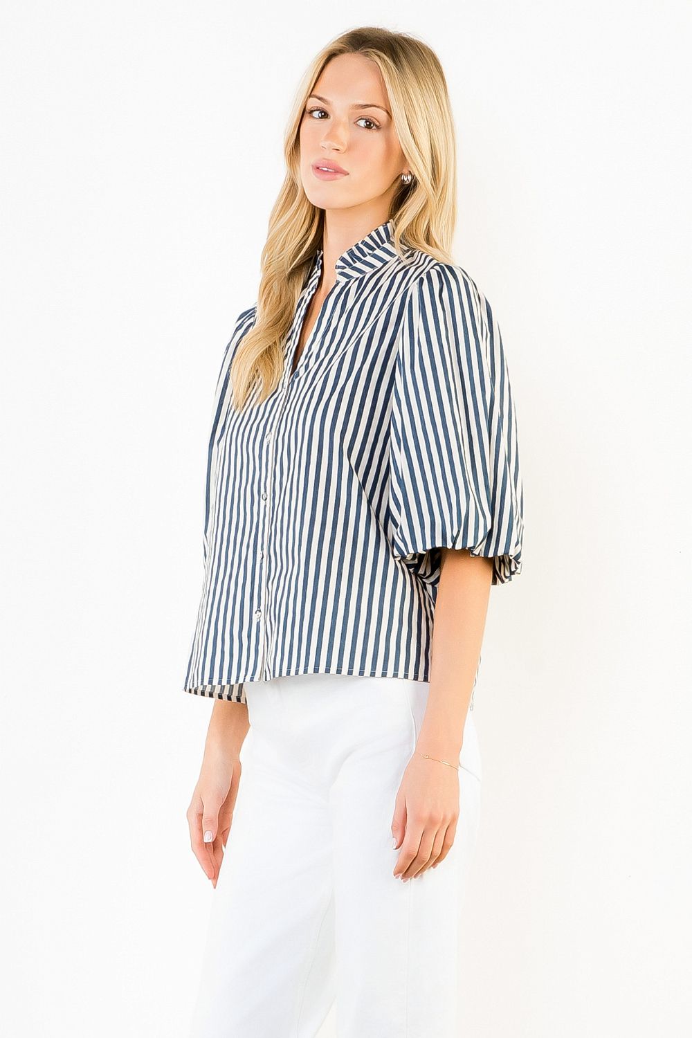 Jane Stripe Button Down Top