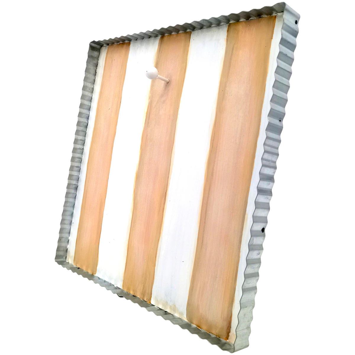 Cream display board with white frame in square easel stand