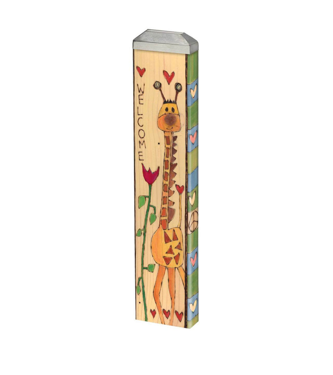 Mini art pole measuring 13 inches with a rectangular cross-section.