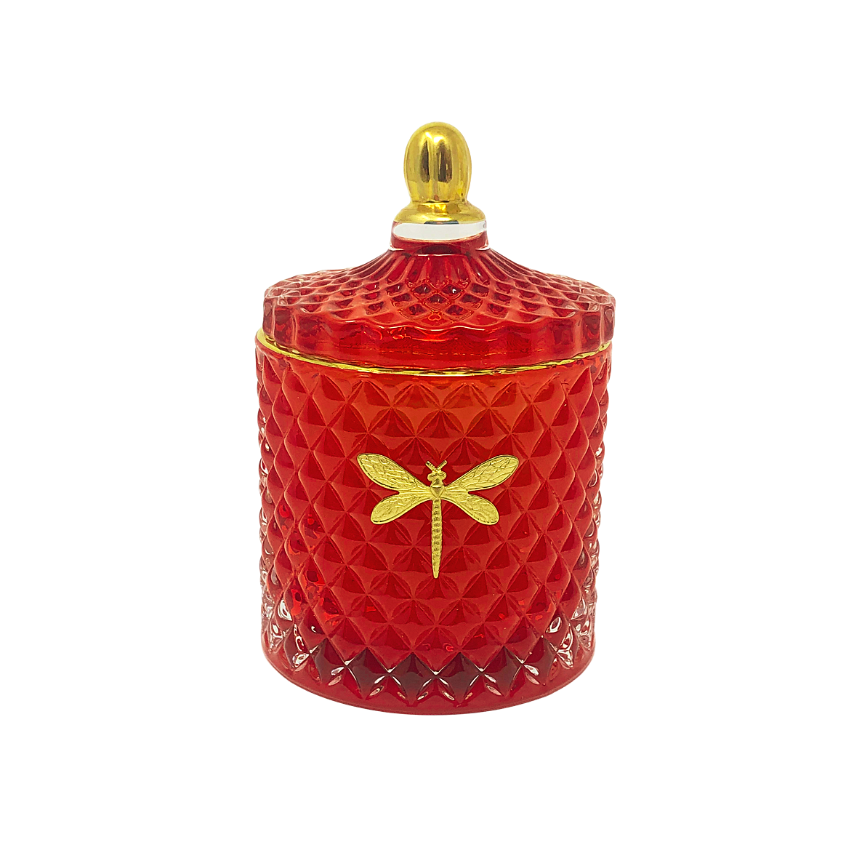 8 oz Bella candle in a clear glass jar with lid