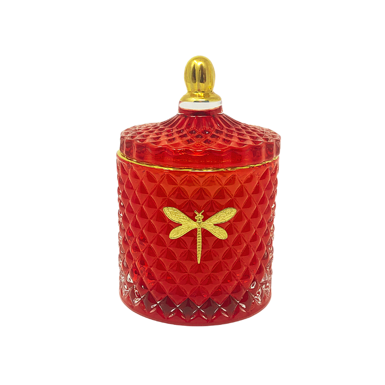 8 oz Bella candle in a clear glass jar with lid
