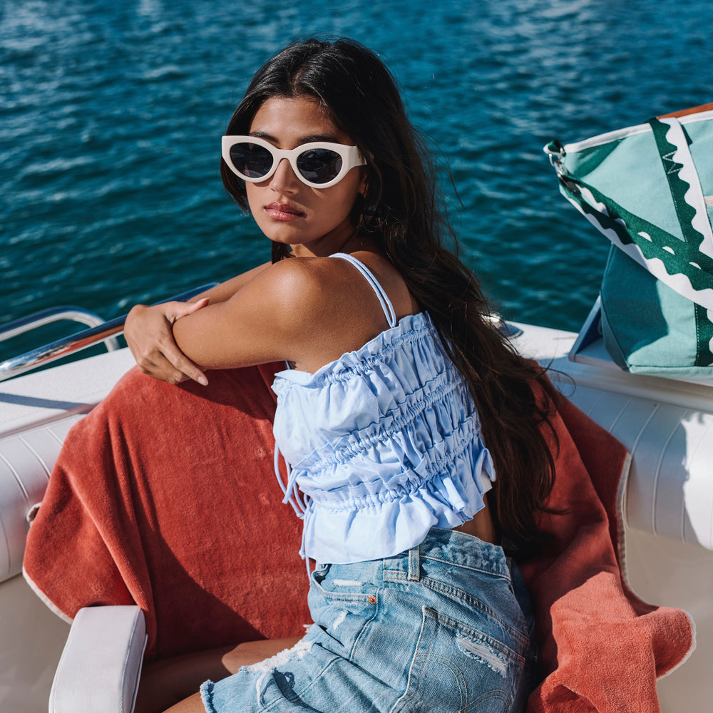 Ashbury Sky Cream / Navy Polarized Lens