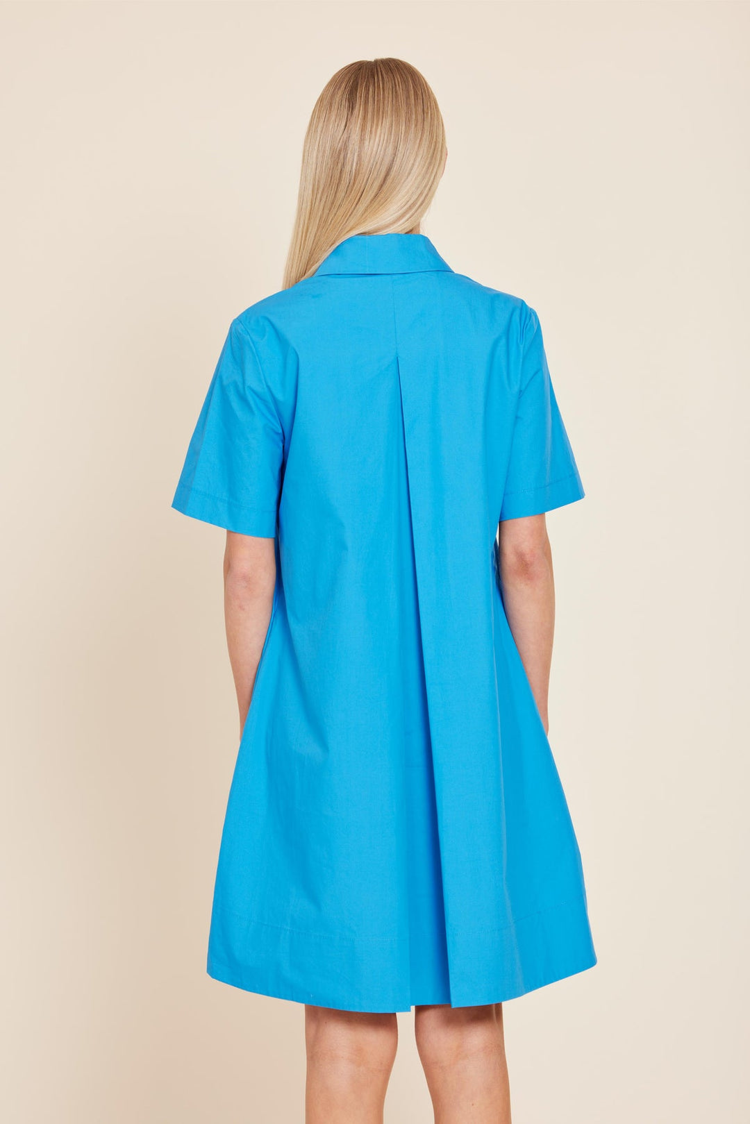 Chloe Poplin Shirt Dress with Back Inverted Pleat