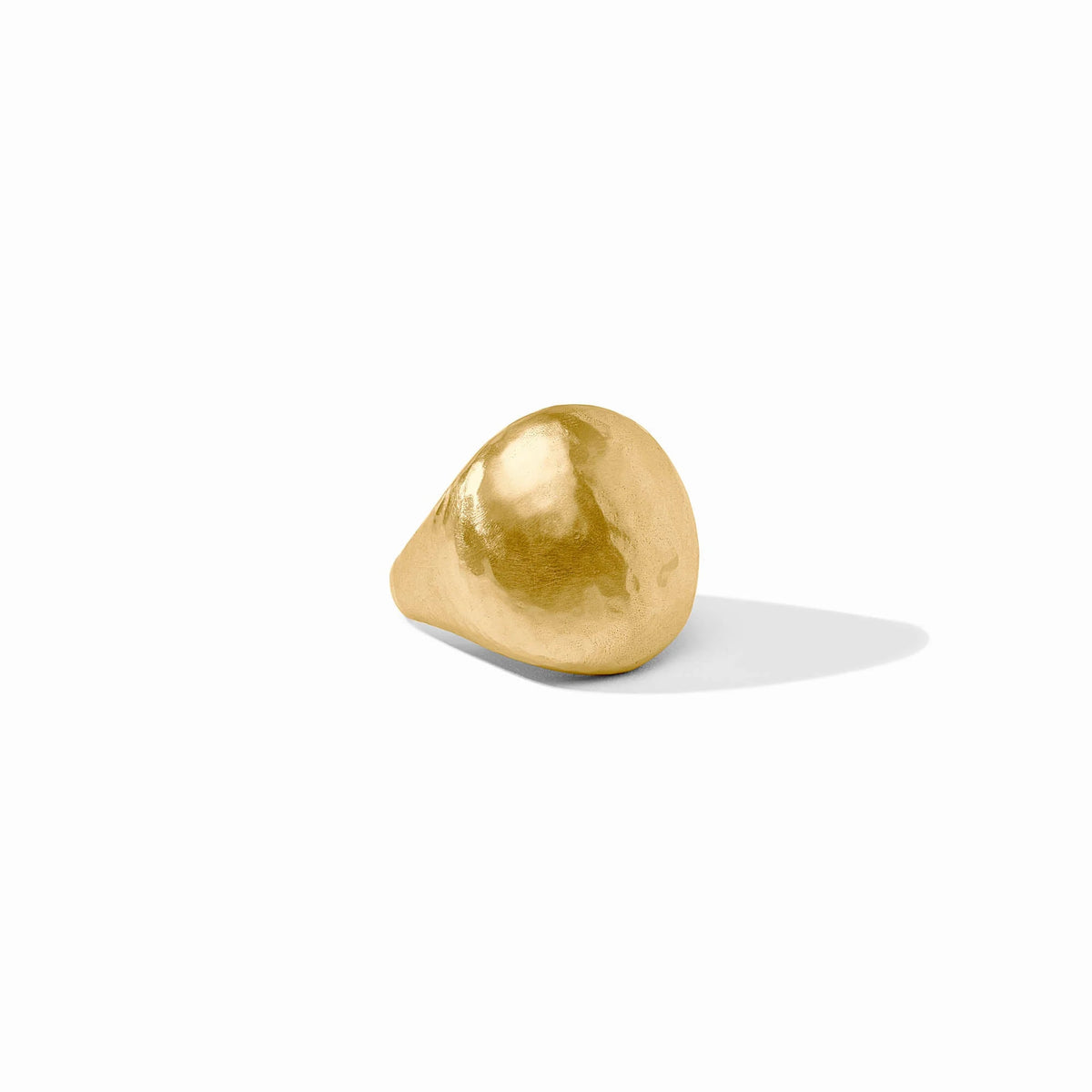Sleek Solara ring with a shiny metallic band designed to be stacked.