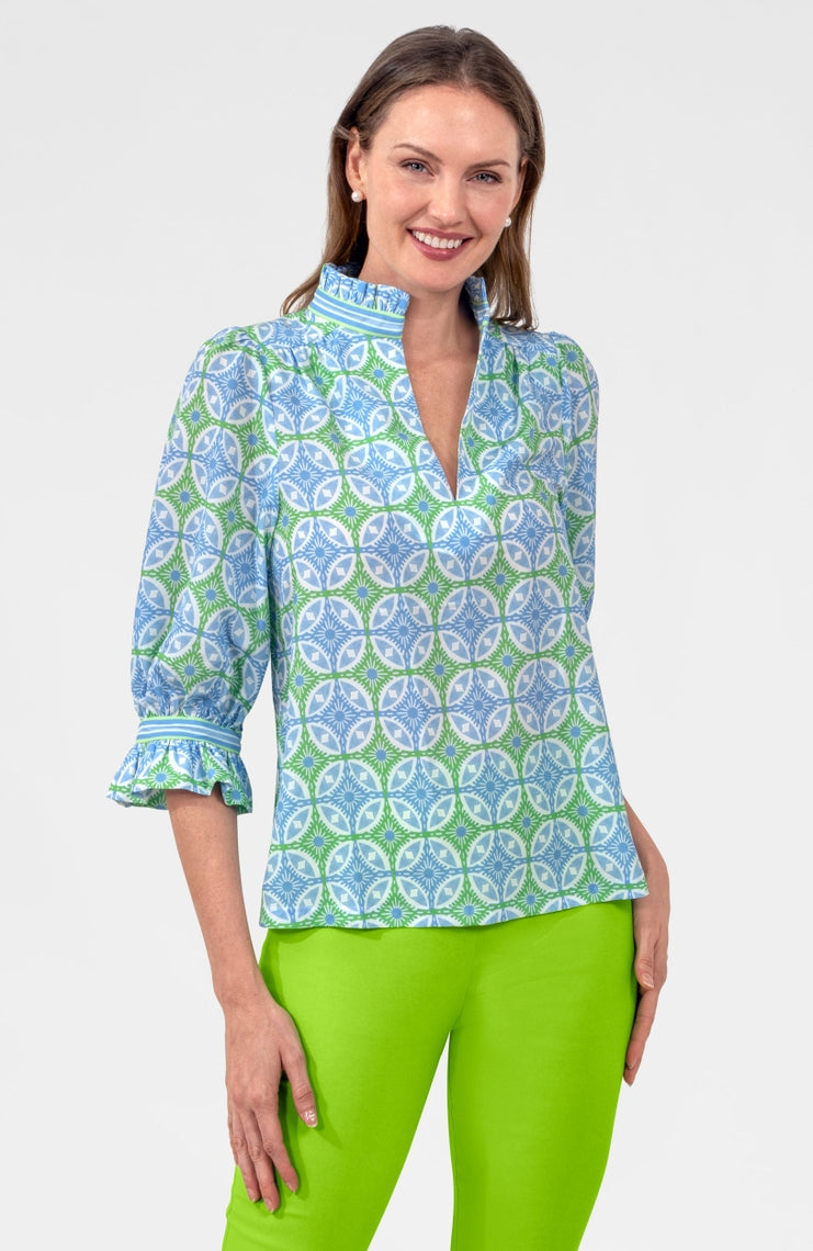 Jane Ruffleneck Tunic Smell the Roses