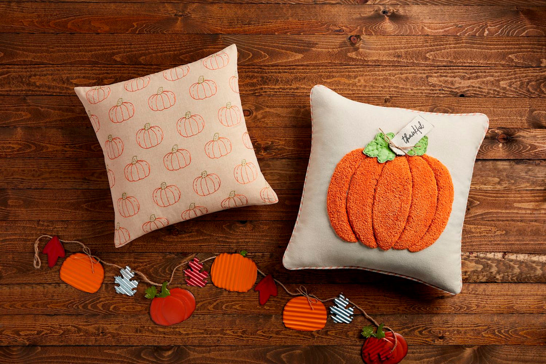 Orange Tufted Pumpkin Pillow