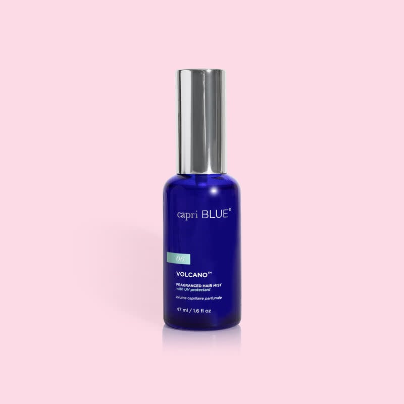 Volcano Hair Mist bottle with tropical fruit notes