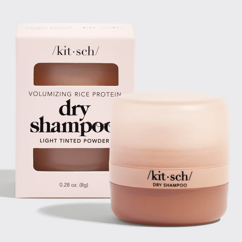 Volumizing Rice Protein Dry Shampoo box with built-in puff applicator
