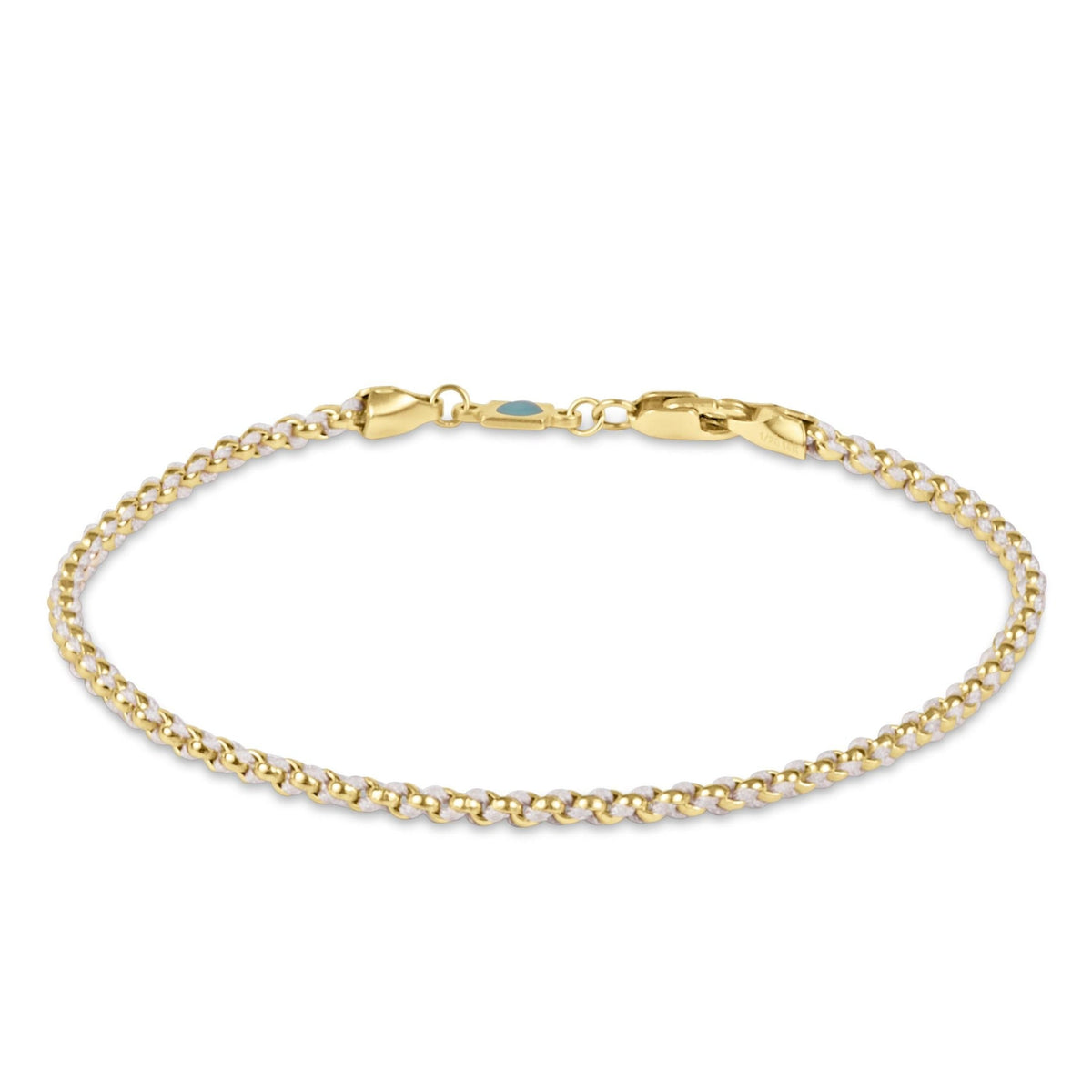 Hope Together bracelet featuring colored woven cord with 14kt gold-filled wire accents and a signature clasp.