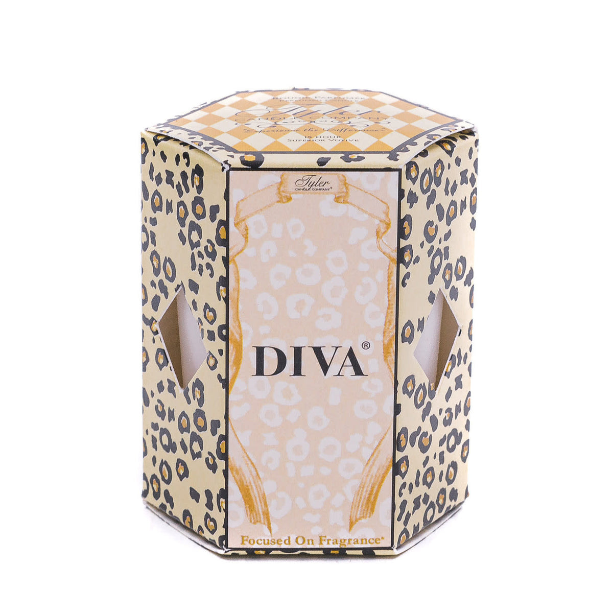 Votive candle GlamFam in a clear glass holder with soy-paraffin wax blend and citrus floral fragrance notes.