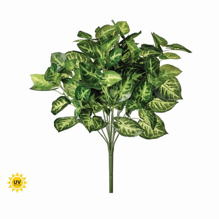 Pu Uv Nephthytis bush planter with a dark green leafy silhouette and smooth finish.