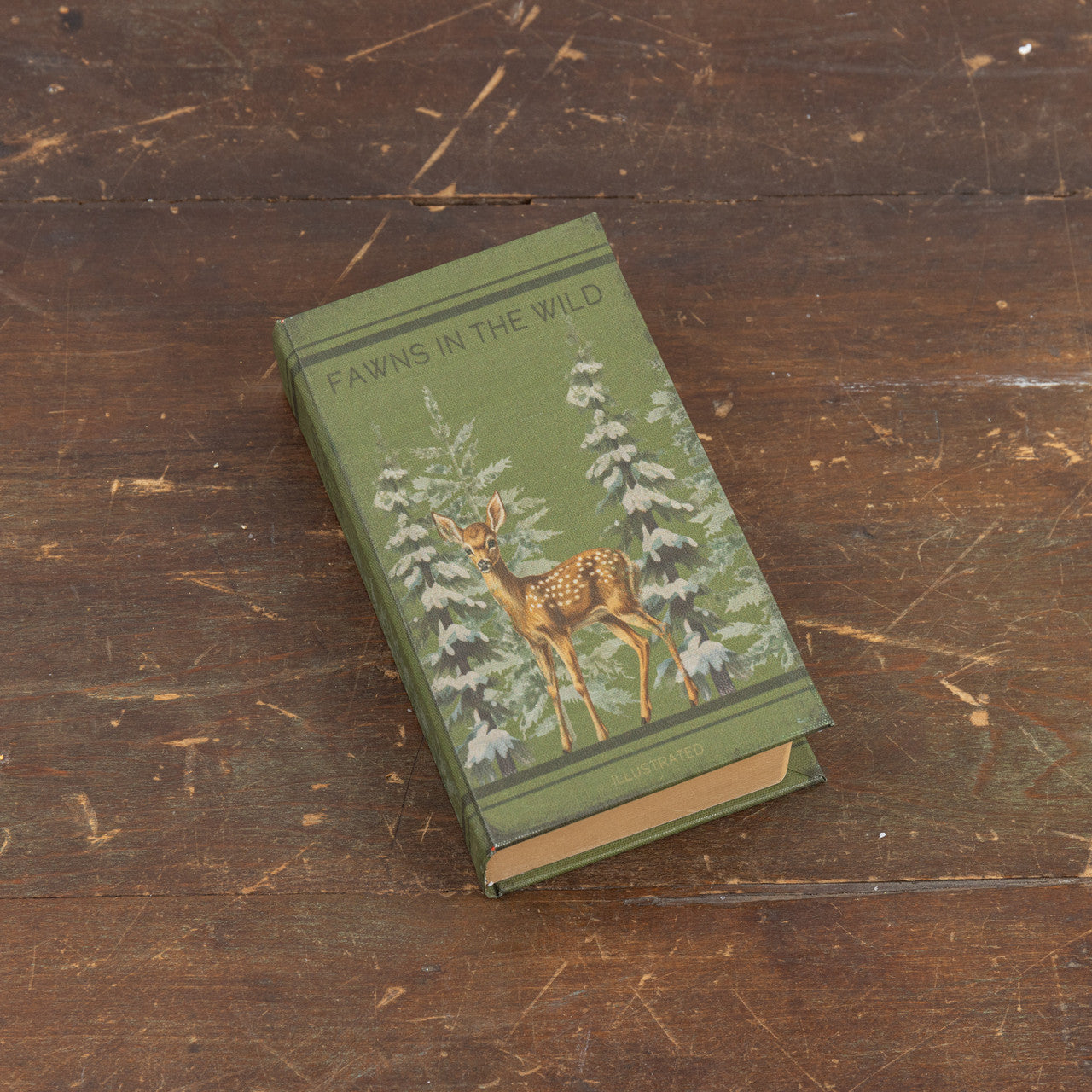Fawns in the Wild Journal featuring a wood cover with paper pages.