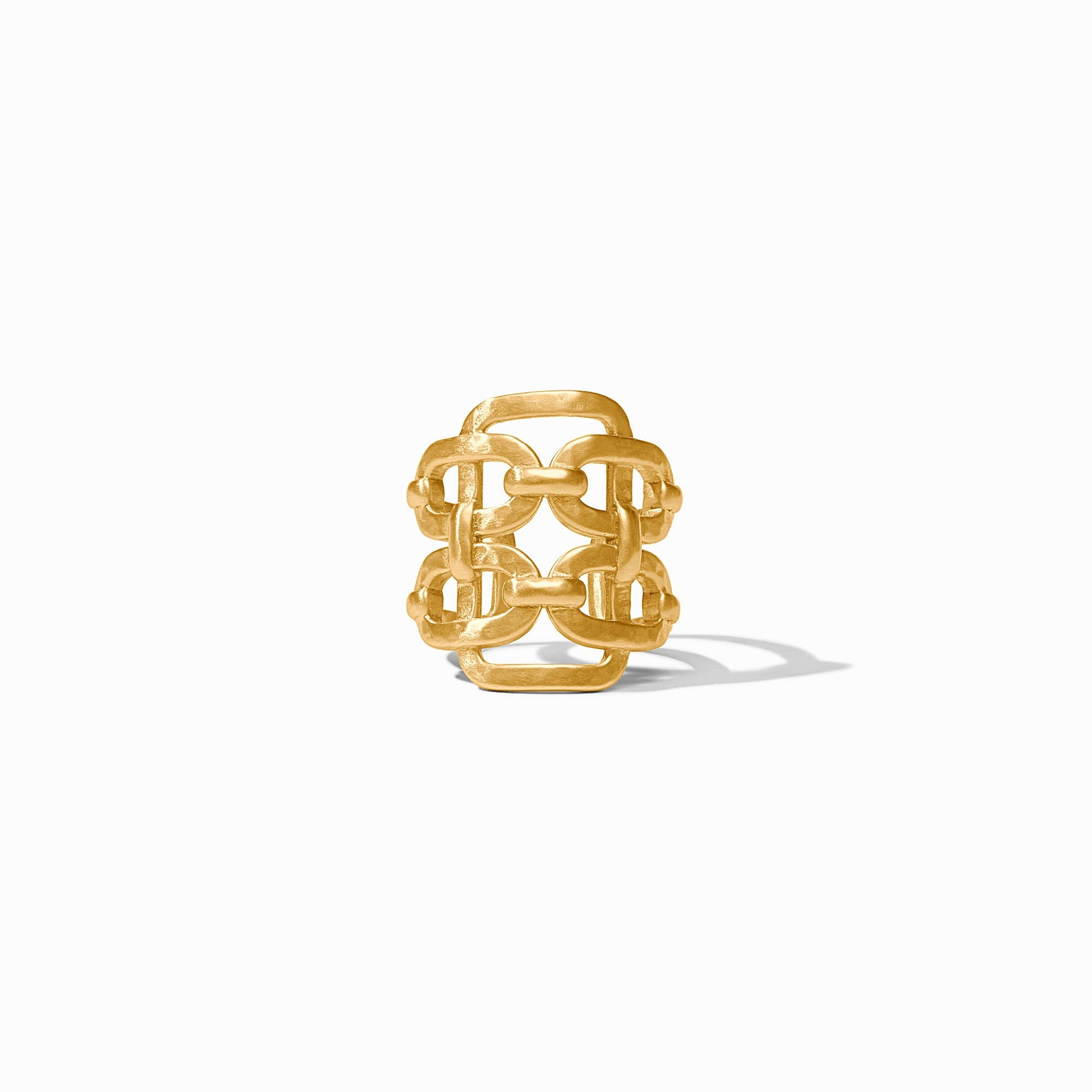 Sahara Statement Ring in 24K gold plate featuring an intricate, interlocking chain link design.