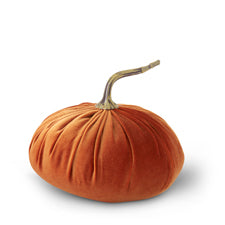 7.25 Inch Orange Velvet Stuffed Pumpkin