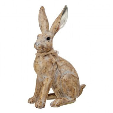 34-inch resin grand bunny statue in a natural finish with an upright silhouette.