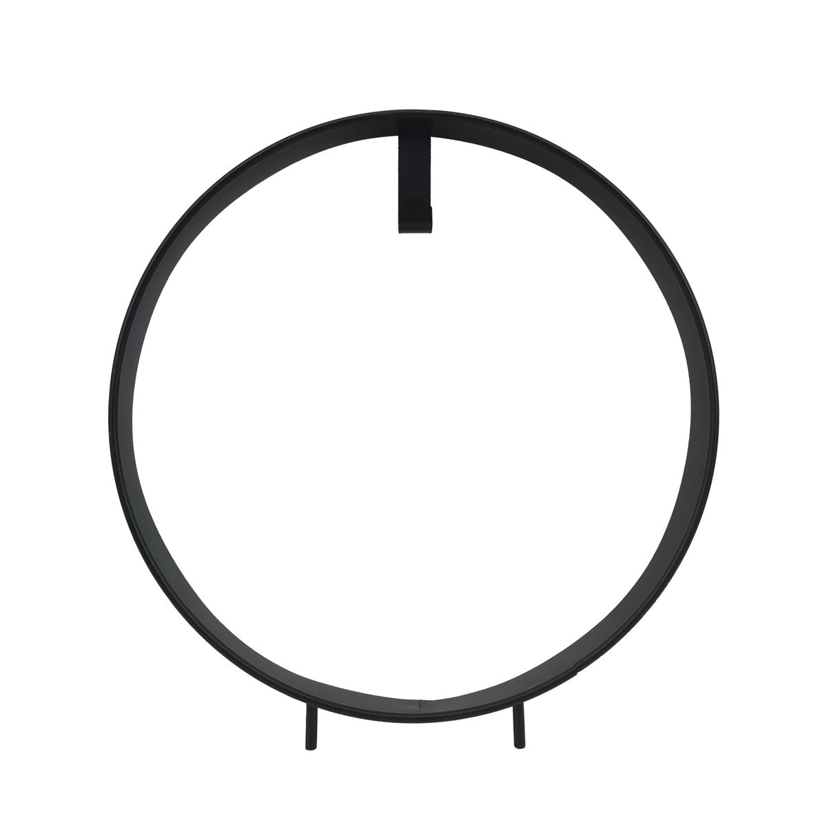 Mini garden hoop art gallery display stake in natural wood finish with a circular silhouette.