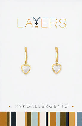 Gold Huggie Layers Earrings SS Heart
