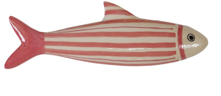 Hand-Painted Stoneware Fish Wall Décor