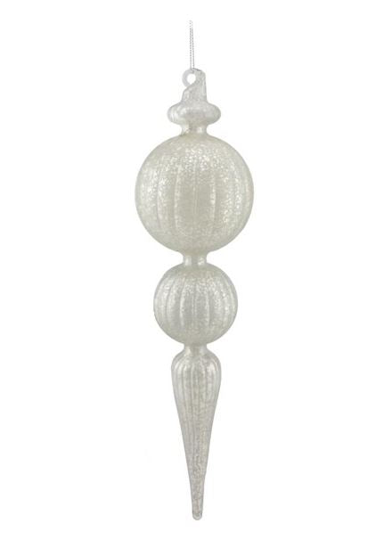 Mercury glass finial with dark rich tones in a classic ornate silhouette.