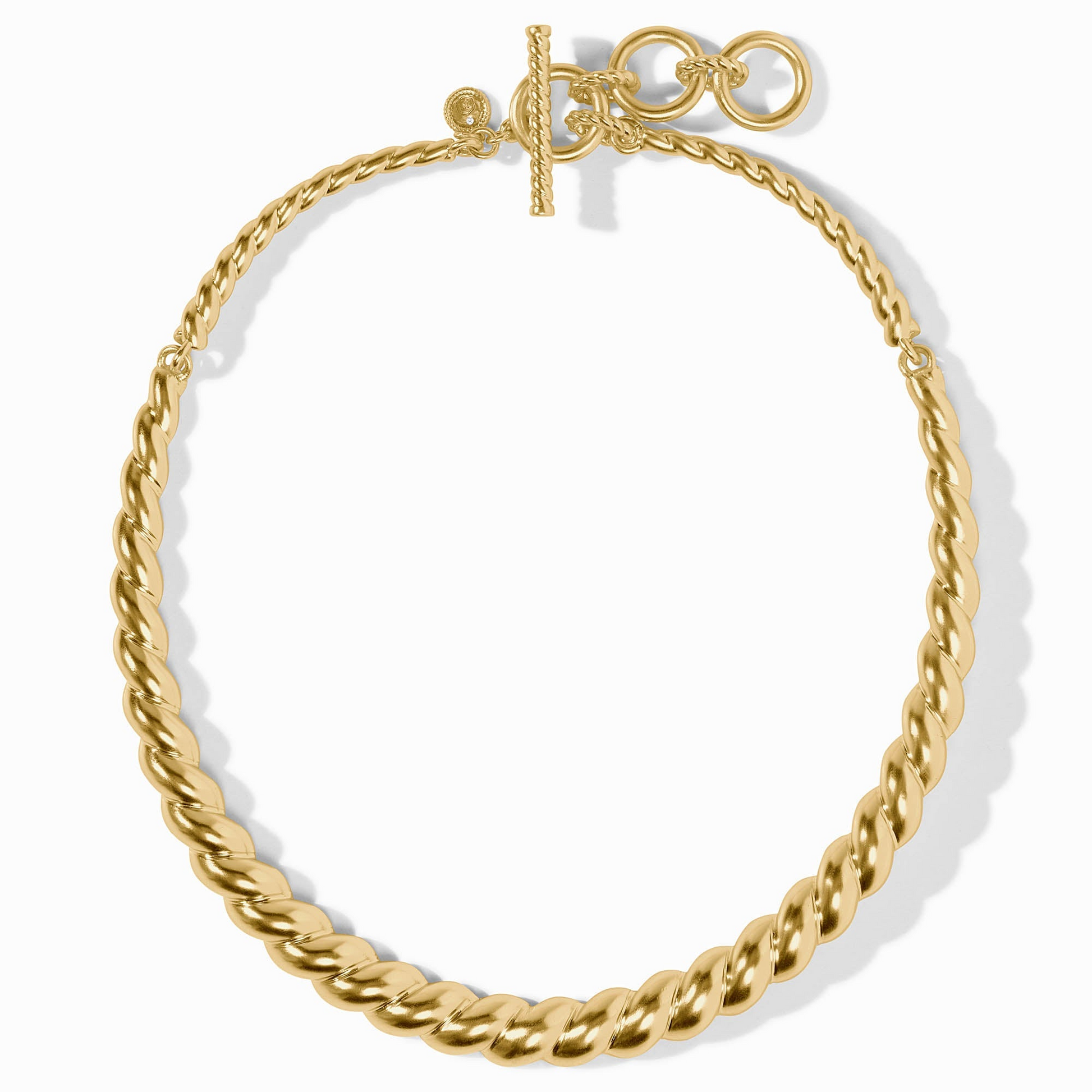 Ravello Collar Necklace in 24K gold plate with a twisted rope design and toggle closure.
