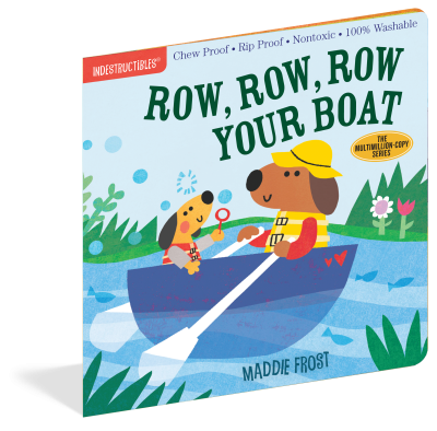 Indestructibles book in bright colors with simple illustrations designed for toddlers.