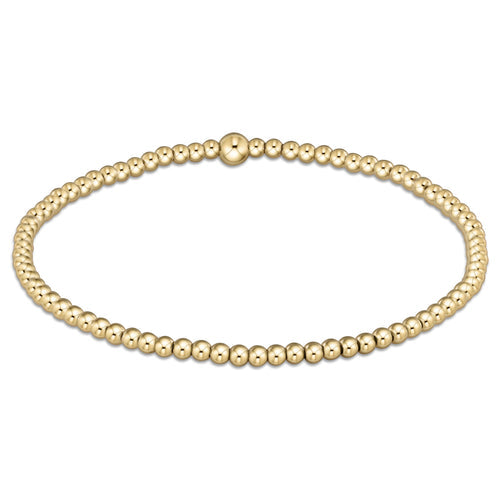 Classic Gold 2.5mm Bead Bracelet made with 14kt gold-filled beads on a stretch elastic cord.