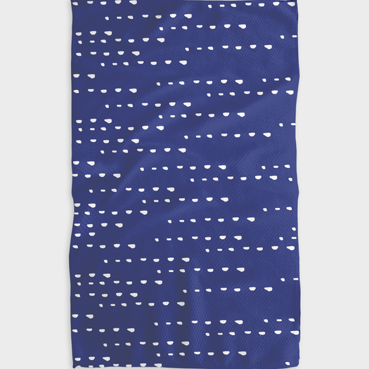 Recycled polyester waffle weave tea towel with single-sided print