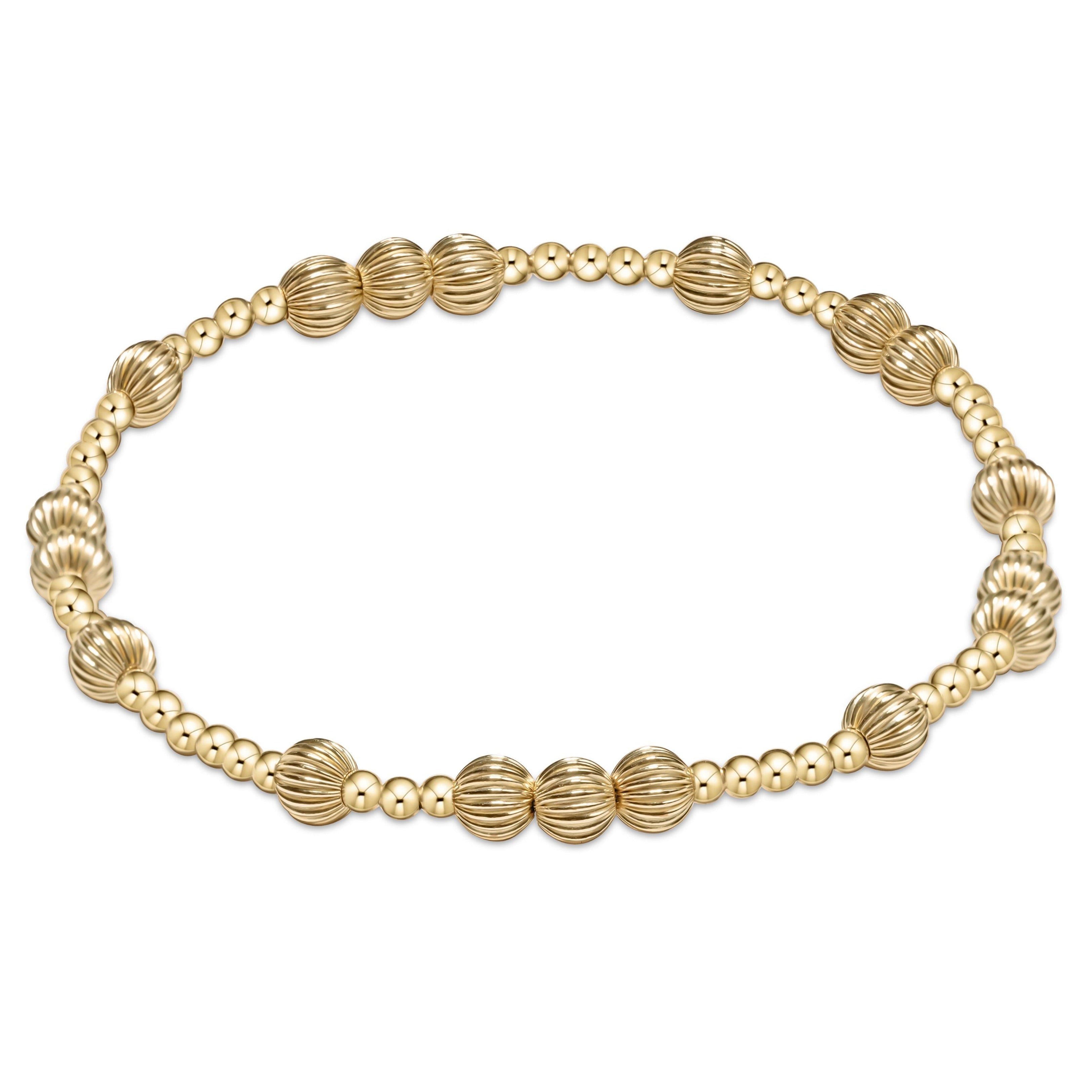 Hope Unwritten Dignity 5MM Beaded Bracelet with 14kt gold-filled smooth and ribbed beads.