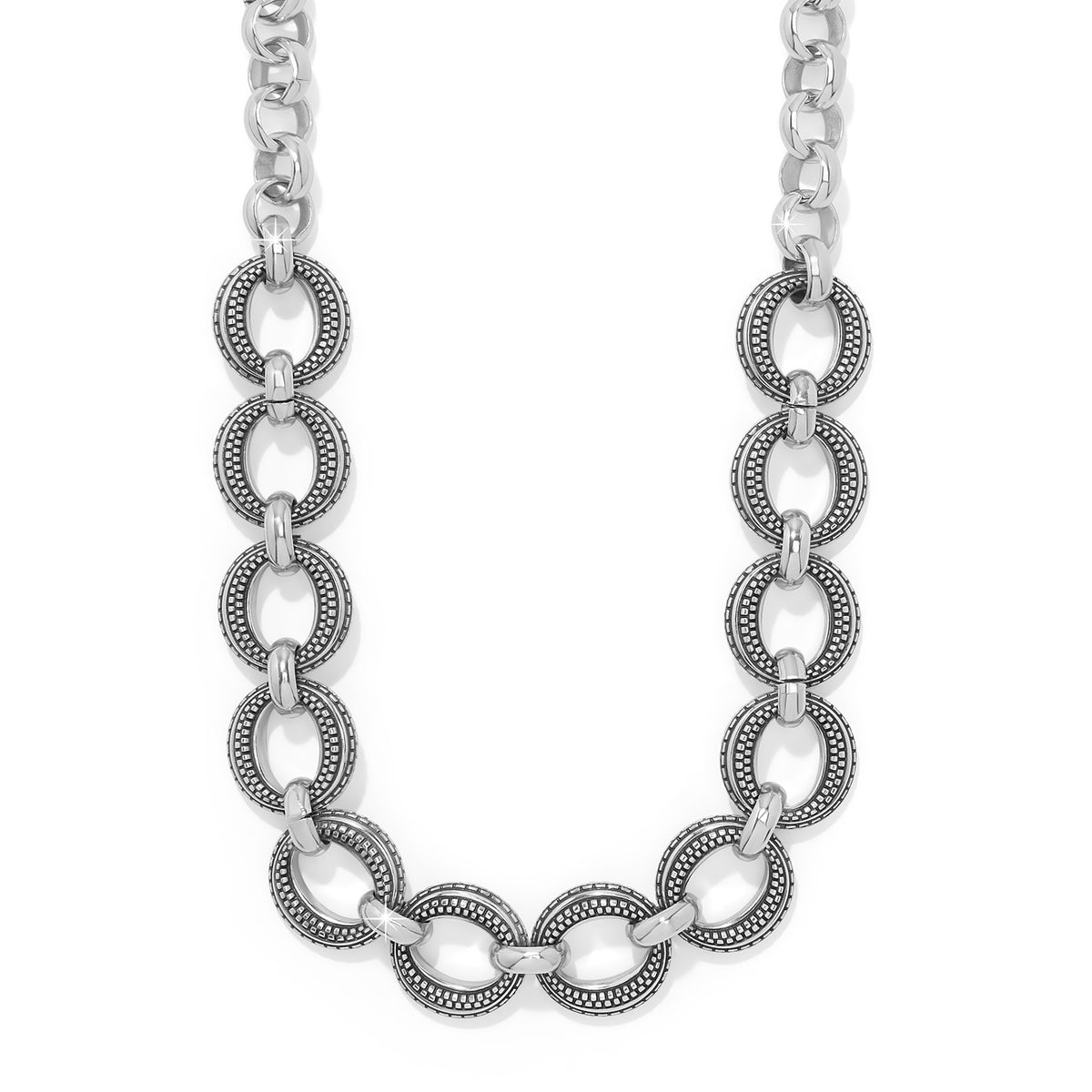 Silver Ferrara Scala link necklace with lobster claw closure