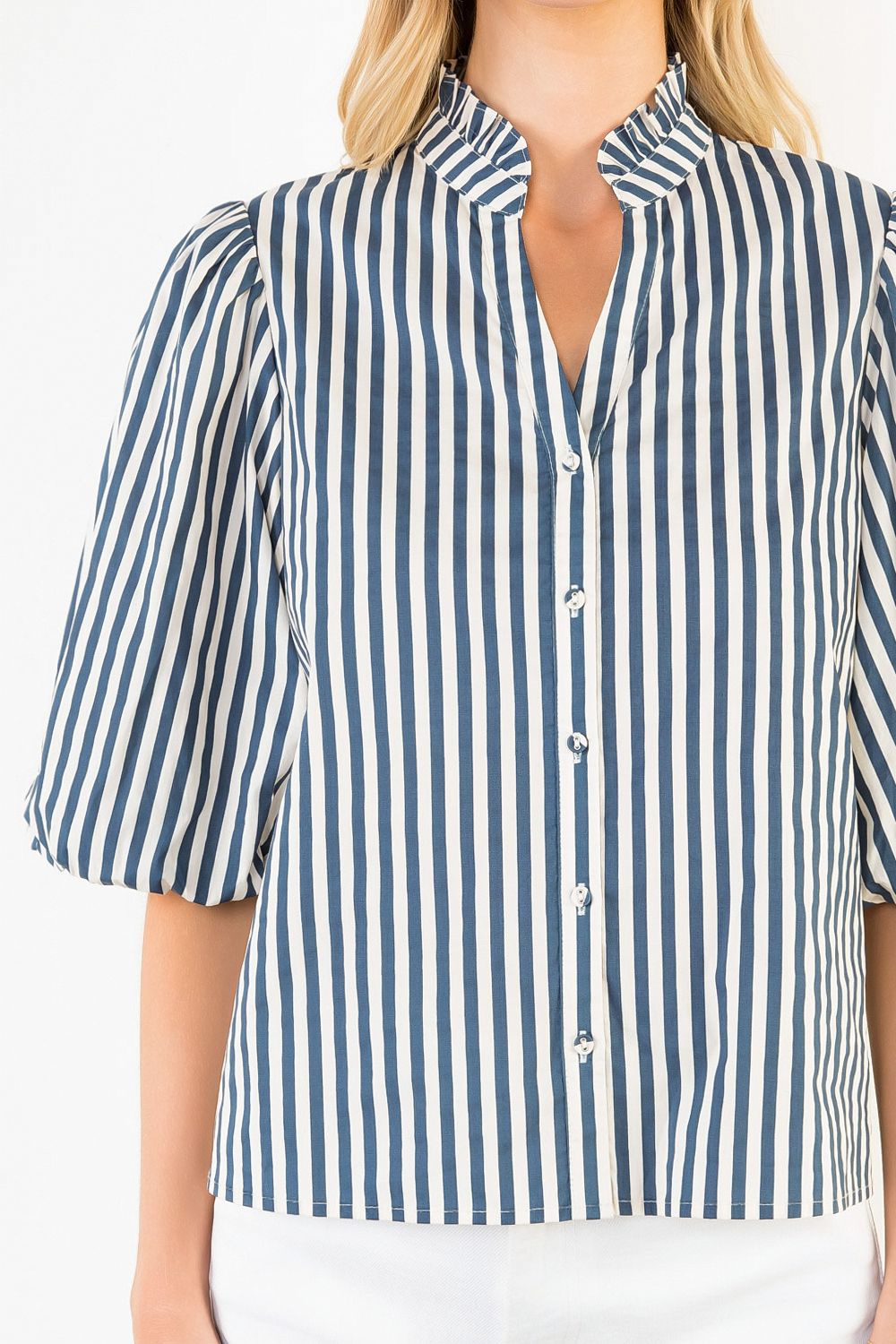 Jane Stripe Button Down Top
